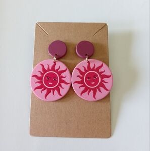Pink and Sunburst Earrings